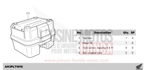 KIT,TOP BOX 38L NT1100DR de 2024